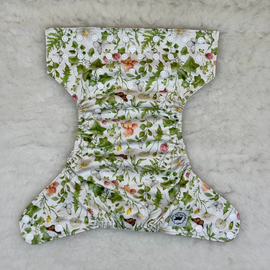 Teddy Tails Floral Butterfly AWJ Pocket Diaper - Stained