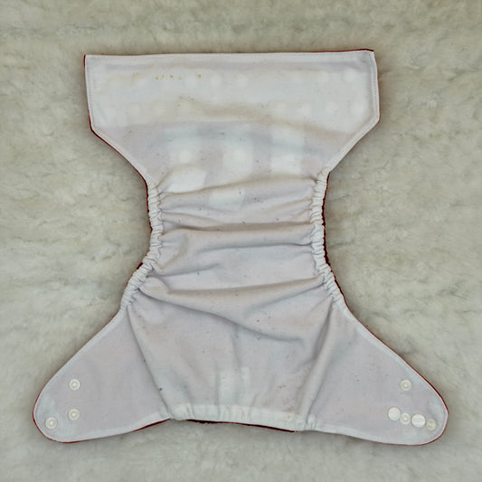 Alva Baby Solid Burgundy Pocket Diaper - Stained