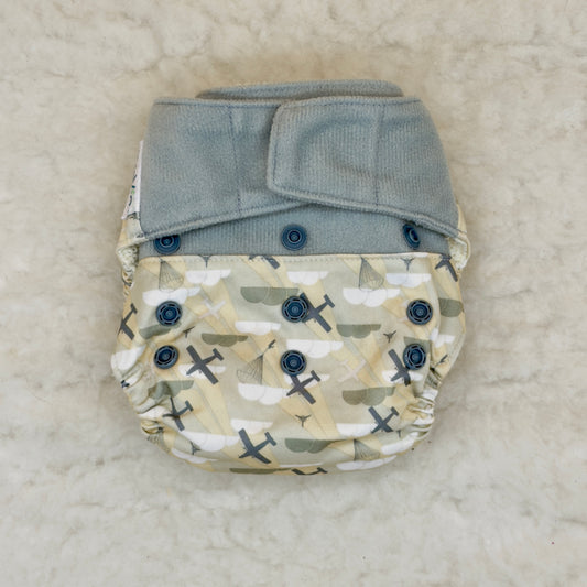 GroVia Airplanes Parachutes All-in-One Diaper with Insert