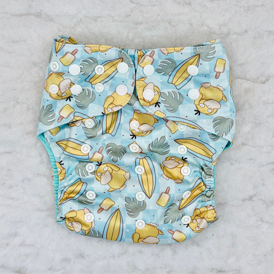 Sustainable Sprinkles (SUS) Pokémon Psyduck AWJ Pocket Diaper - Stained