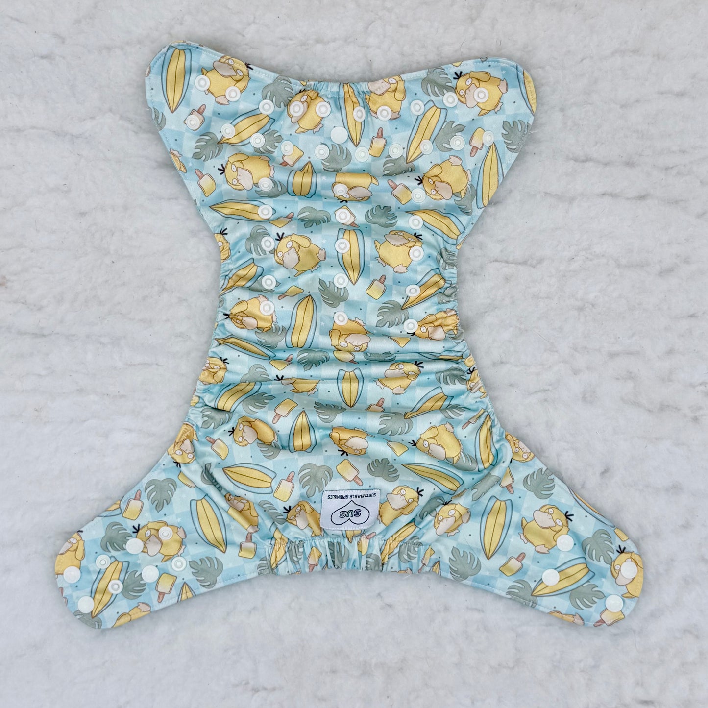 Sustainable Sprinkles (SUS) Pokémon Psyduck AWJ Pocket Diaper - Stained