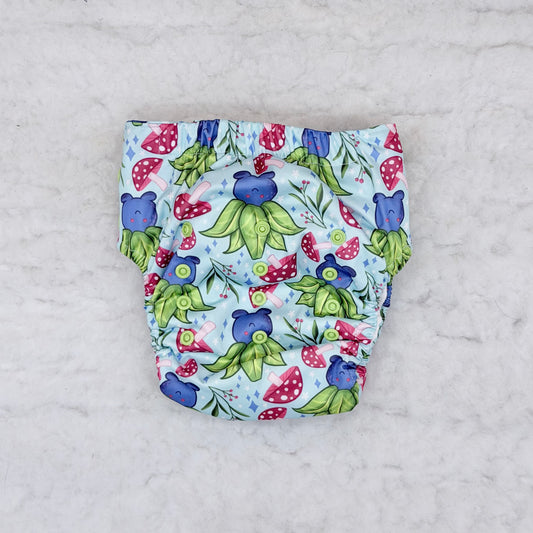Sustainable Sprinkles Mint Mushroom Sprouts Side-Snap Cloth Trainer