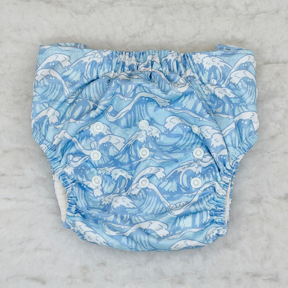 Sustainable Sprinkles Blue Ocean Waves Side-Snap Cloth Trainer