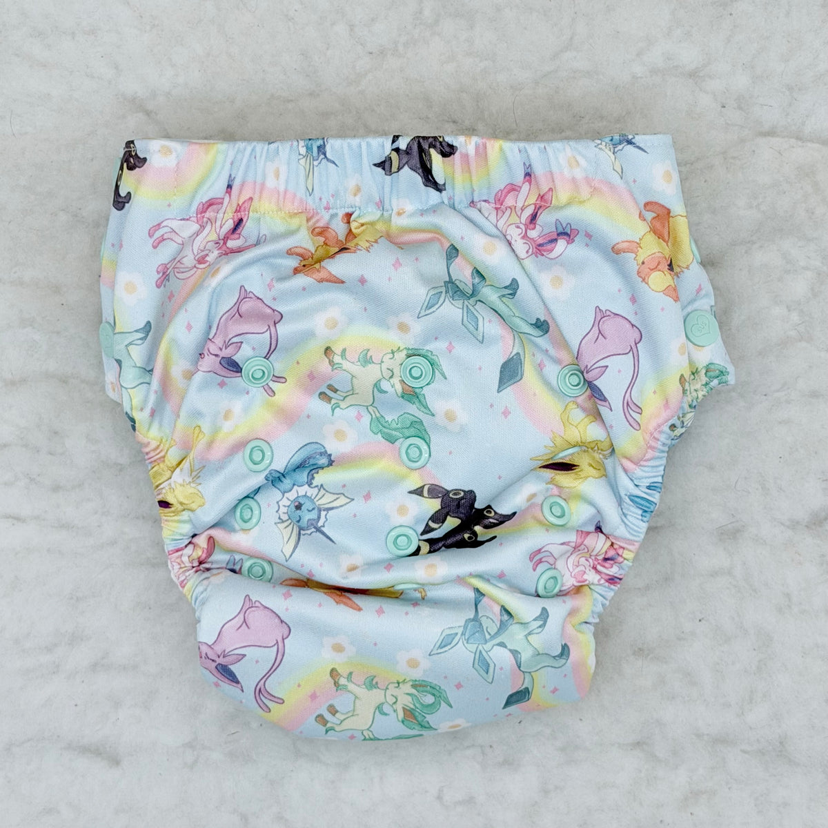 Sustainable Sprinkles Pastel Rainbow Critters Side-Snap Cloth Trainer