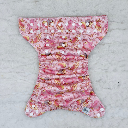 Texas Tushies Pink Honey Bear AWJ Pocket Diaper