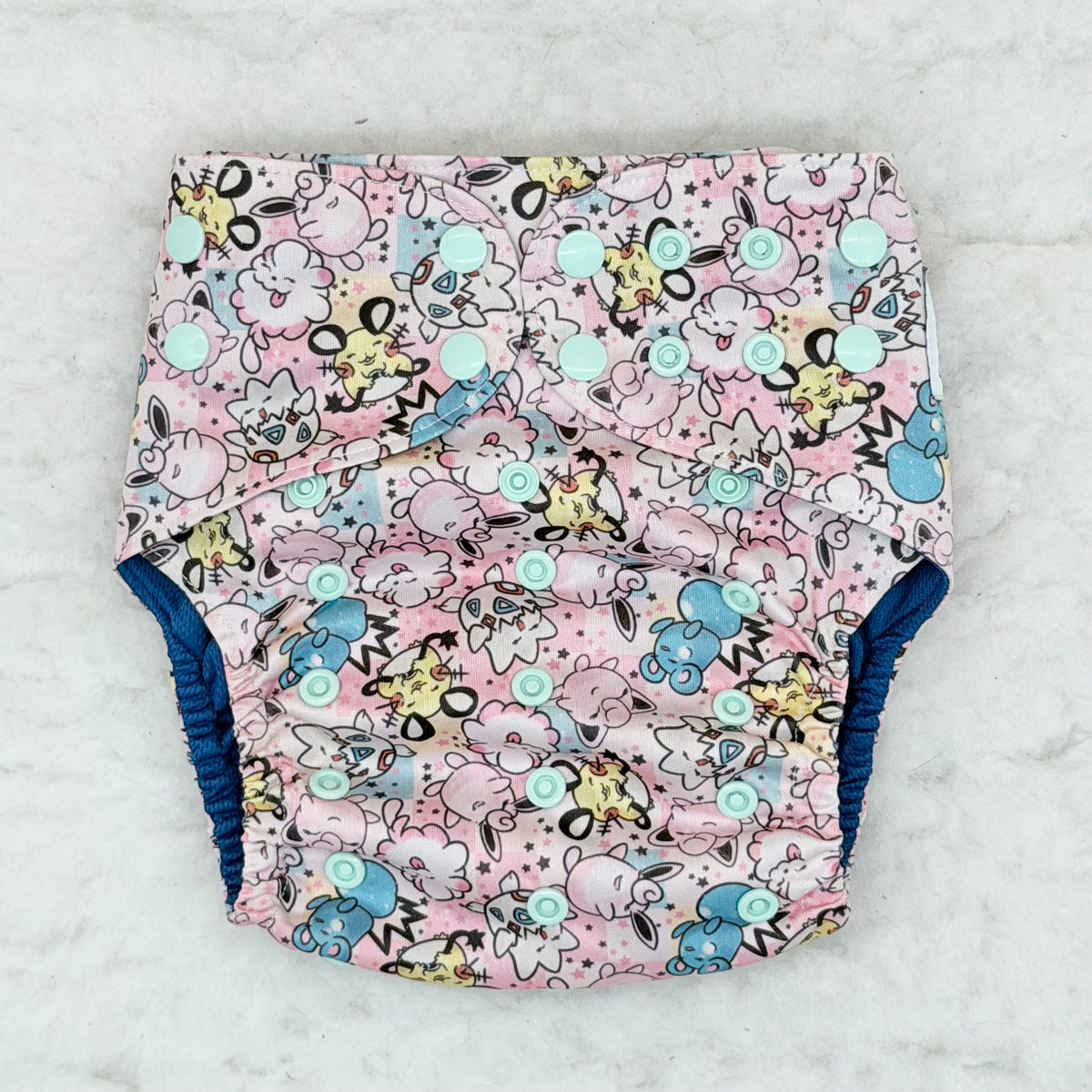 Cosmic Cloth & Company Pink Pastel Sleepy Critters AWJ Pocket Diaper