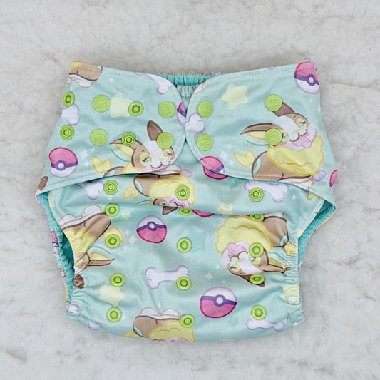 Sustainable Sprinkles Mint Bones and Stars Puppy AWJ Pocket Diaper