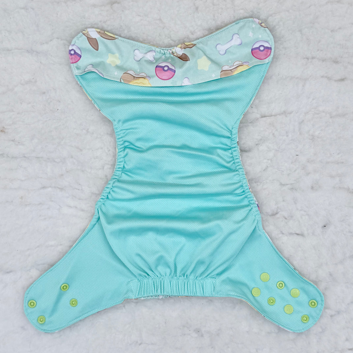 Sustainable Sprinkles Mint Bones and Stars Puppy AWJ Pocket Diaper