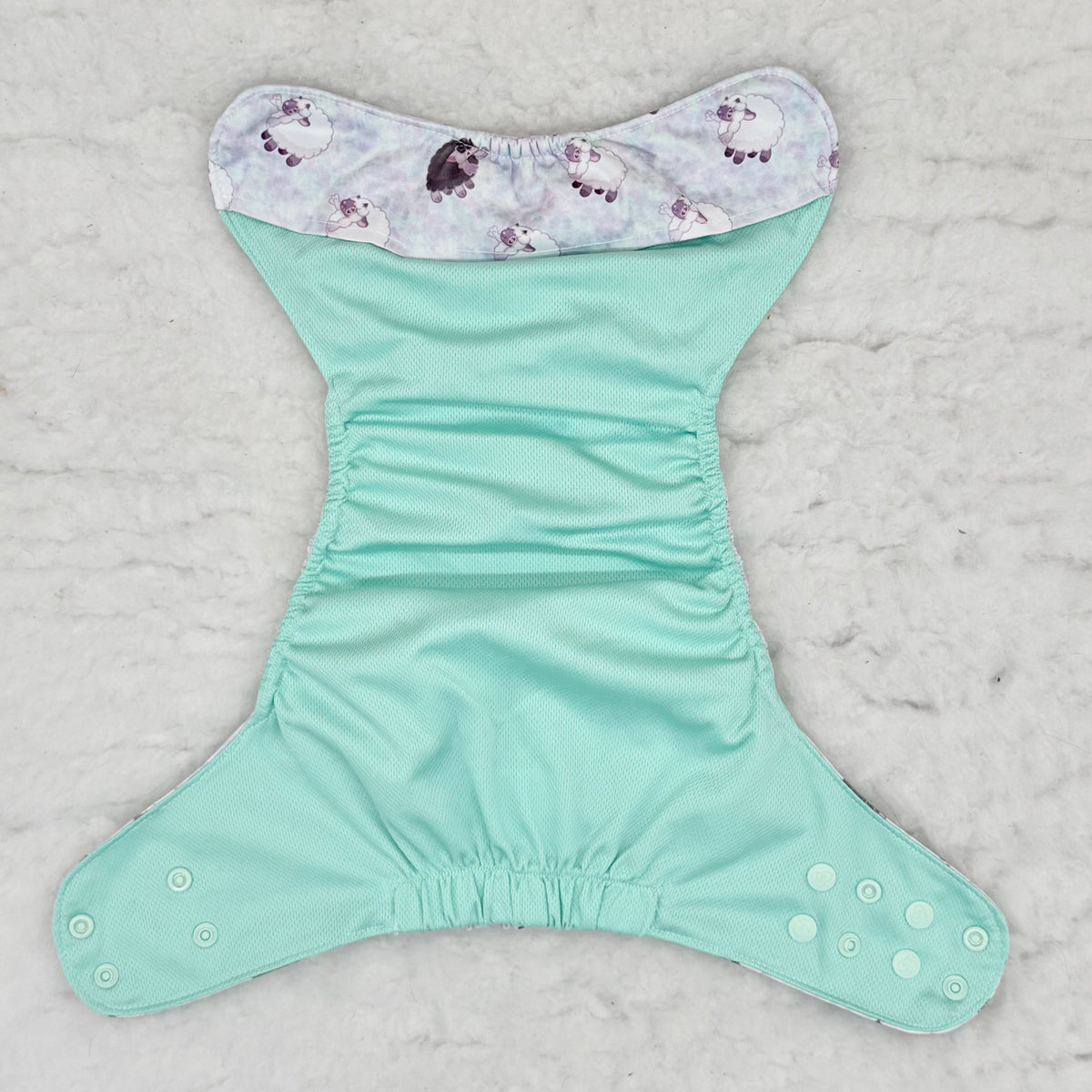 Sustainable Sprinkles Lavender Tie-Dye Sleepy Sheep AWJ Pocket Diaper