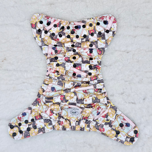Sustainable Sprinkles Sailor Moon Checkerboard Anime AWJ Pocket Diaper