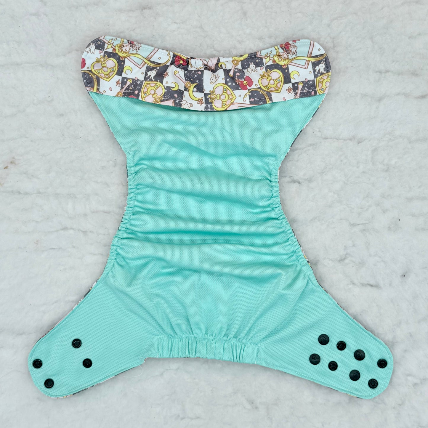 Sustainable Sprinkles Sailor Moon Checkerboard Anime AWJ Pocket Diaper