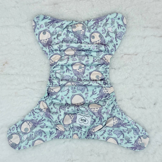 Sustainable Sprinkles Mint Lavender and Crystals Forest Friend AWJ Pocket Diaper