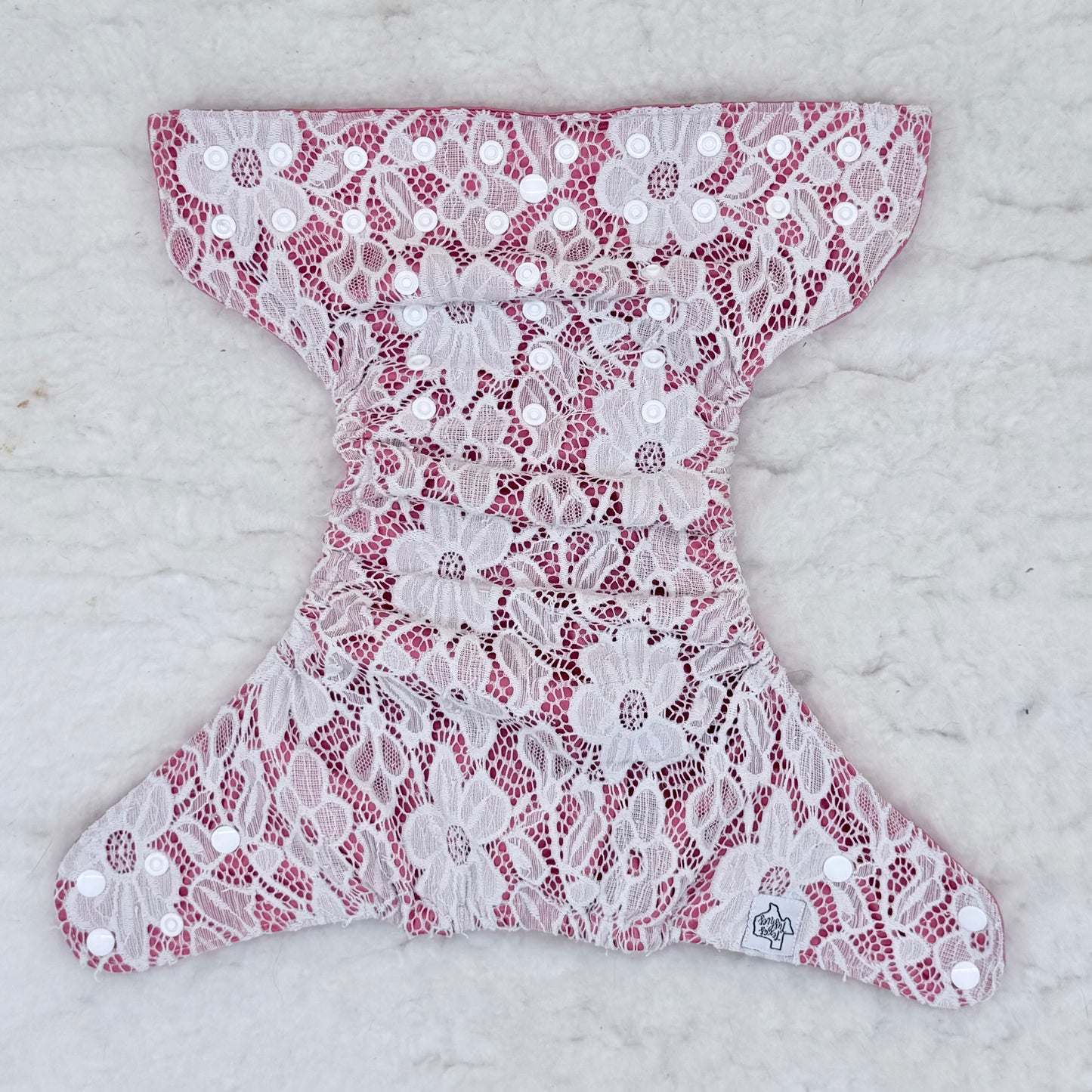 Texas Tushies Lace Overlay Pink AWJ Pocket Diaper - Imperfect