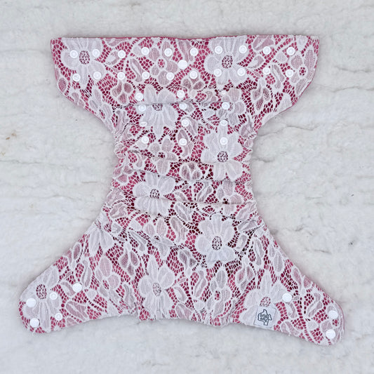 Texas Tushies Lace Overlay Pink AWJ Pocket Diaper - Imperfect