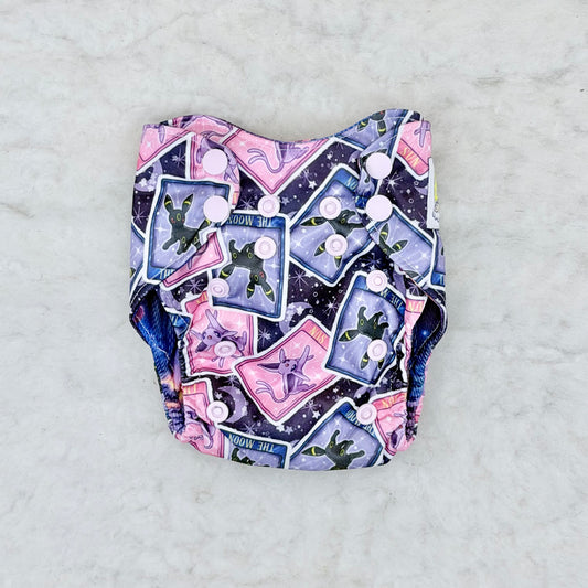 Cosmic Cloth & Company Tarot Cards Eeveelutions Newborn All-in-One Diaper with Pocket - Brand New