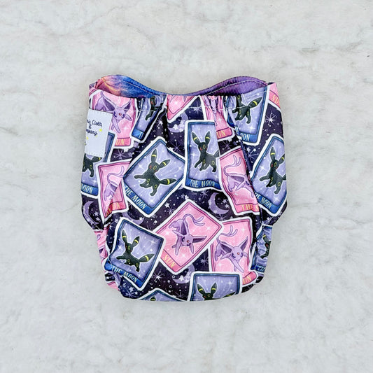Cosmic Cloth & Company Tarot Cards Eeveelutions Newborn All-in-One Diaper with Pocket - Brand New