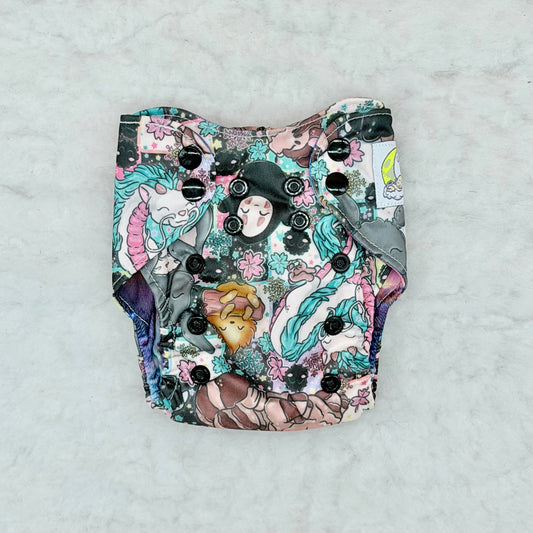 Cosmic Cloth & Company Anime Studio Ghibli Newborn All-in-One Diaper with Pocket - Brand New
