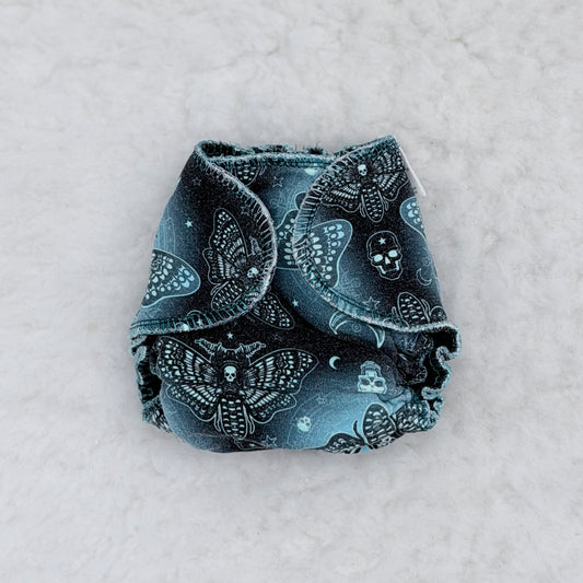 Death's Head Moth Skulls Newborn Fitted Cloth Diaper