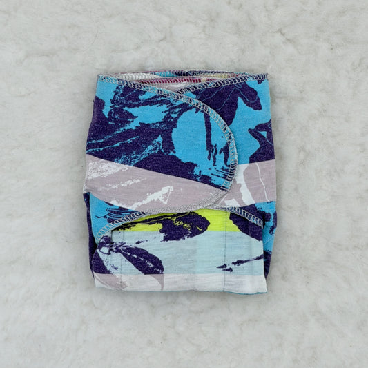 Wally's Daughter Creations Blue Floral Newborn Preflat Cloth Diaper