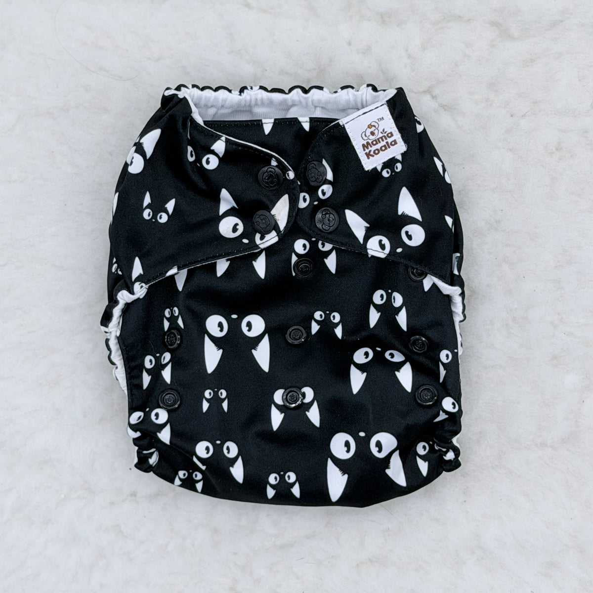 Mama Koala Black Cats Pocket Diaper - Stained