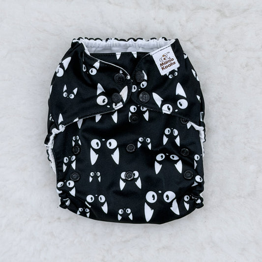 Mama Koala Black Cats Pocket Diaper - Stained