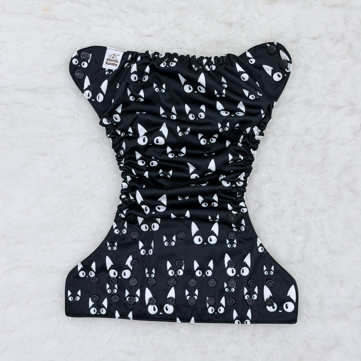 Mama Koala Black Cats Pocket Diaper - Stained