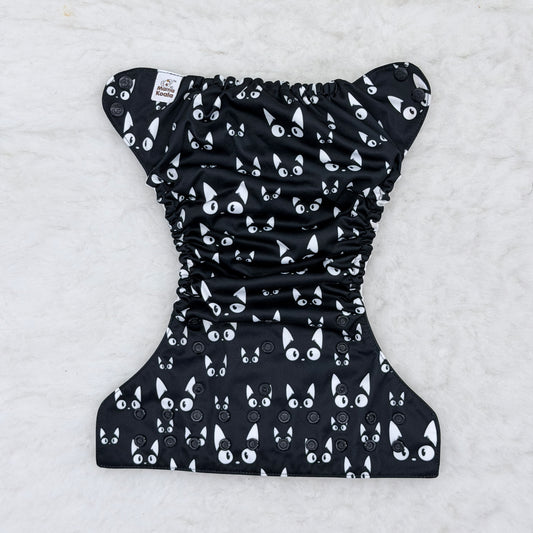 Mama Koala Black Cats Pocket Diaper - Stained