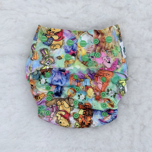 Little Bear Tushies Watercolor Honey Bear and Friends AWJ Pocket Diaper