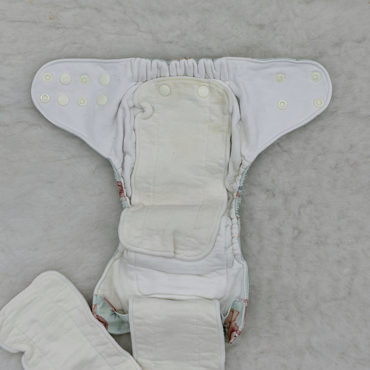 Bray Cloth Co Sage Lions Rainbow All-in-One Cloth Diaper - Stained