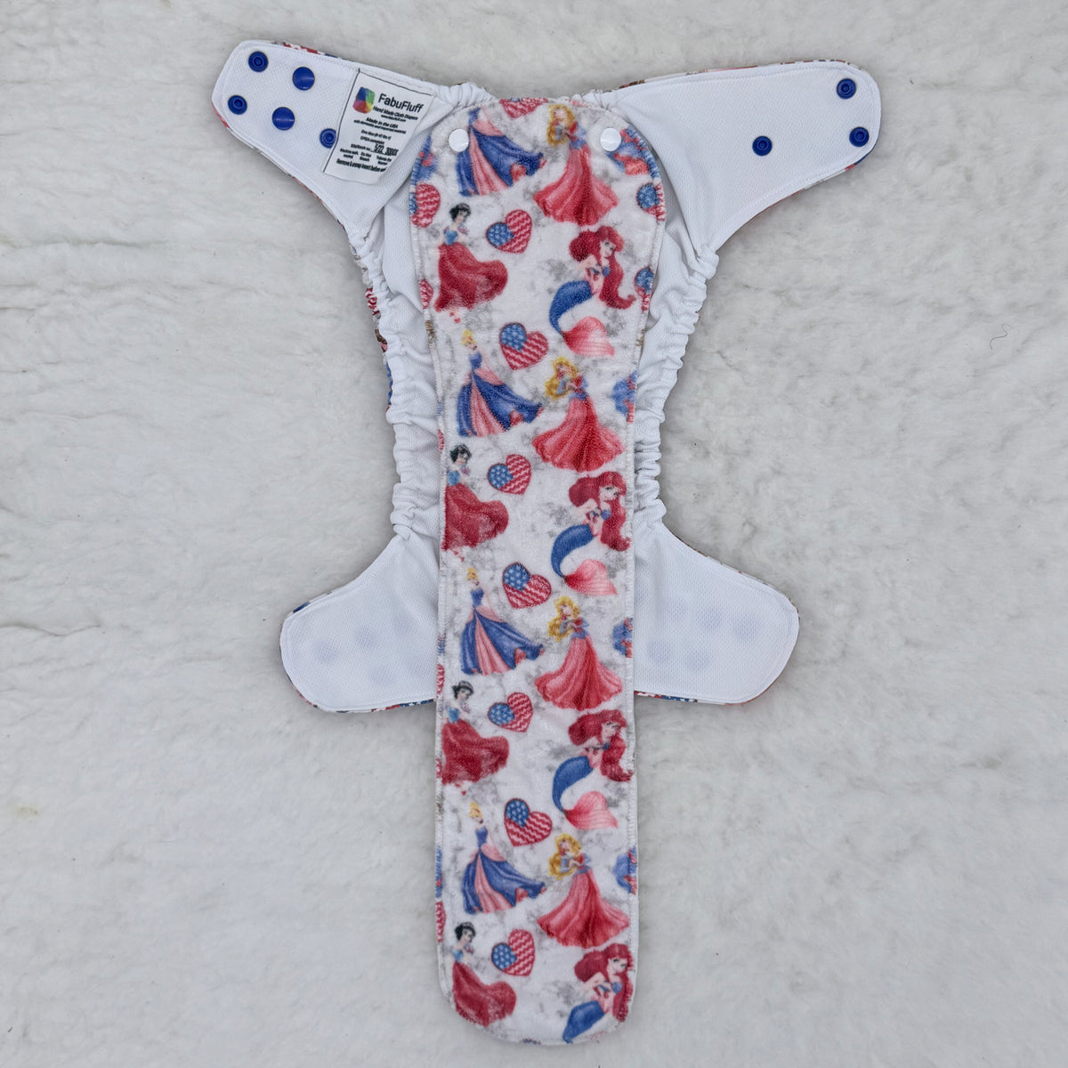 FabuFluff Patriotic Princesses All-in-Two Diaper