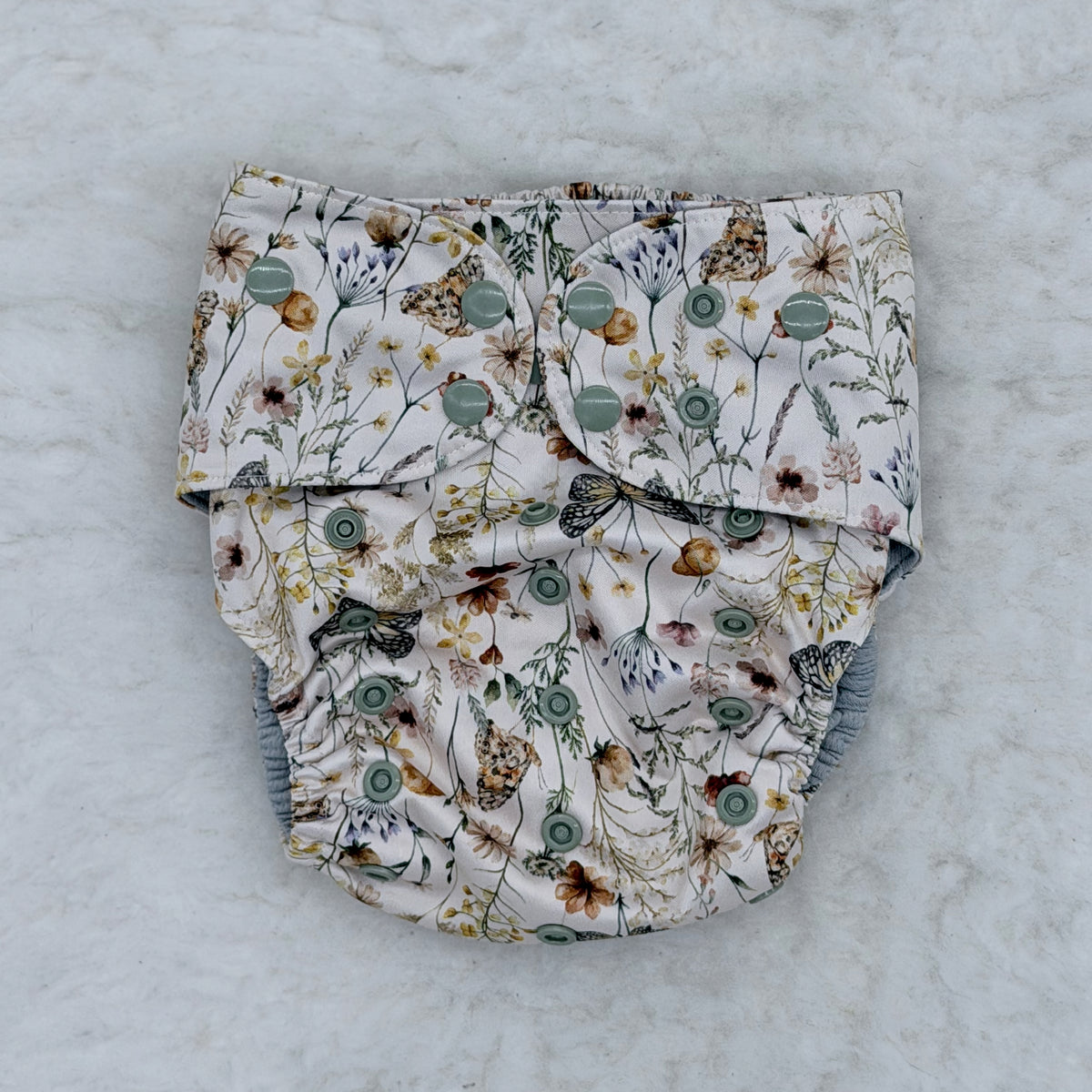 Emerald Cloth Co Wildflower Butterfly AWJ Pocket Diaper - Imperfect