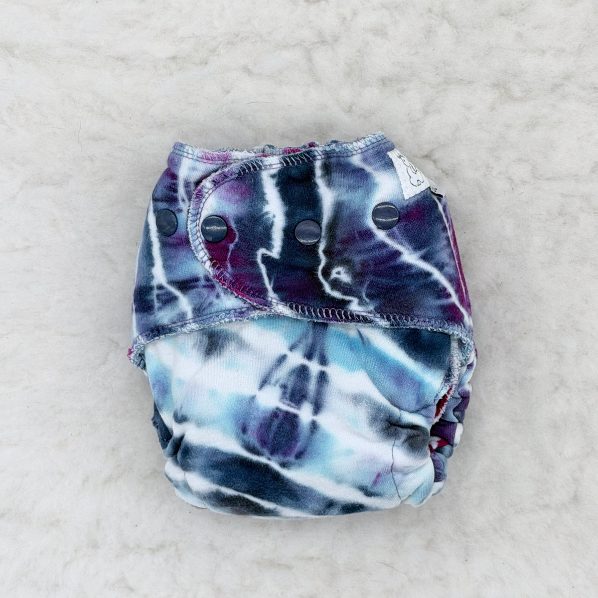 Little Bun Bun Boutique Storm Ice-Dye Fitted Cloth Diaper