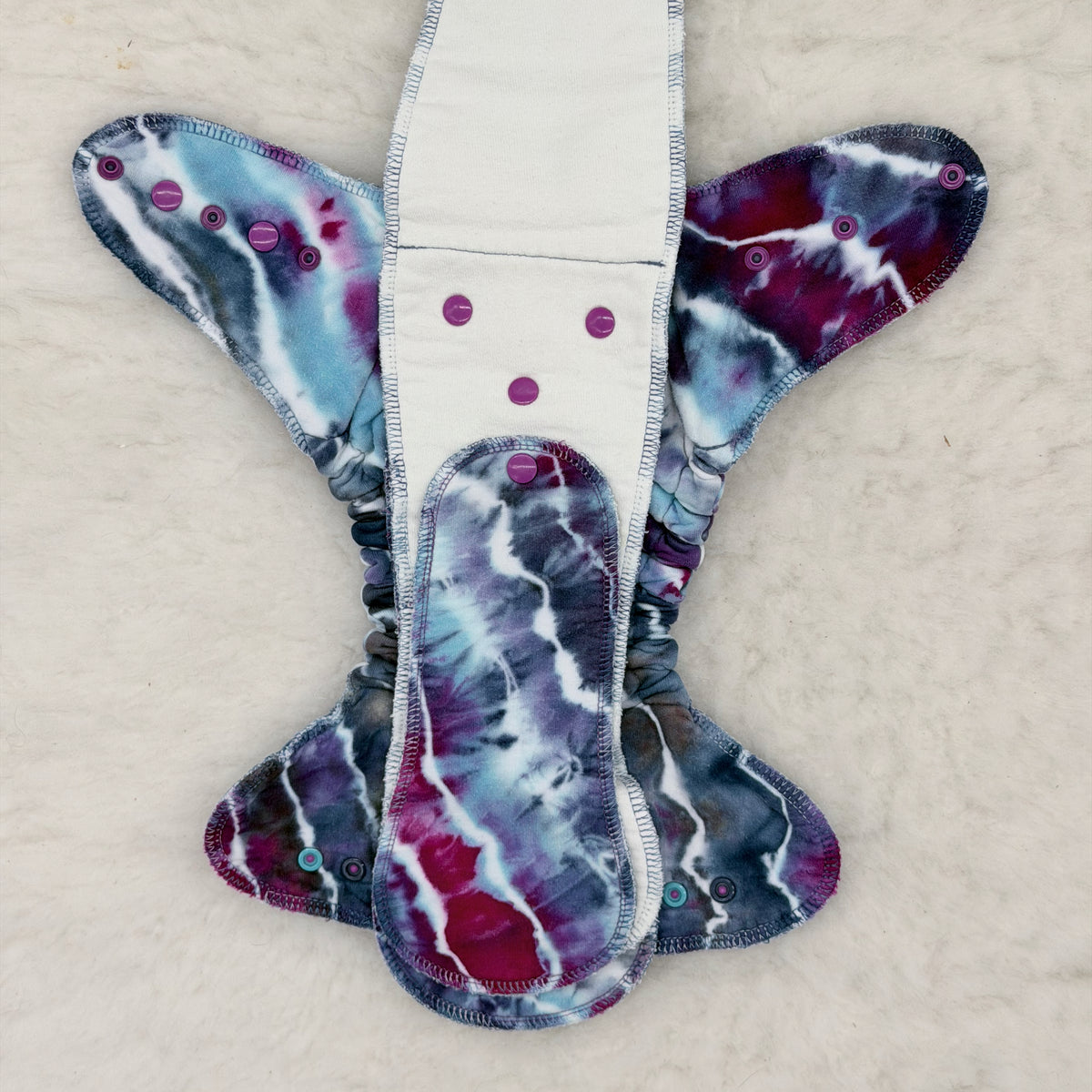Little Bun Bun Boutique Storm Ice-Dye Fitted Cloth Diaper