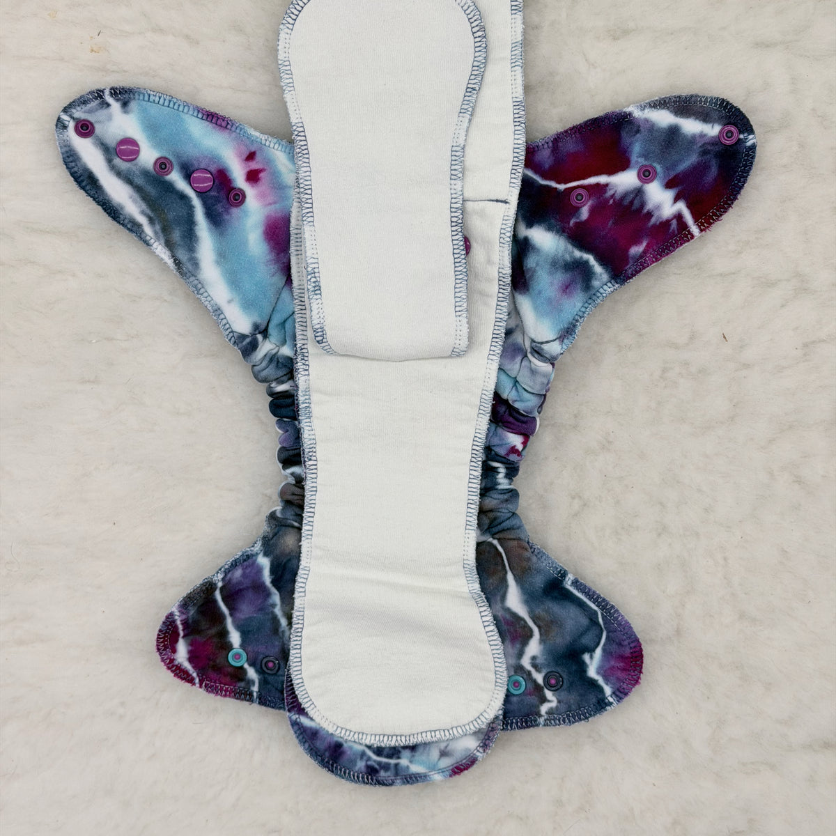 Little Bun Bun Boutique Storm Ice-Dye Fitted Cloth Diaper