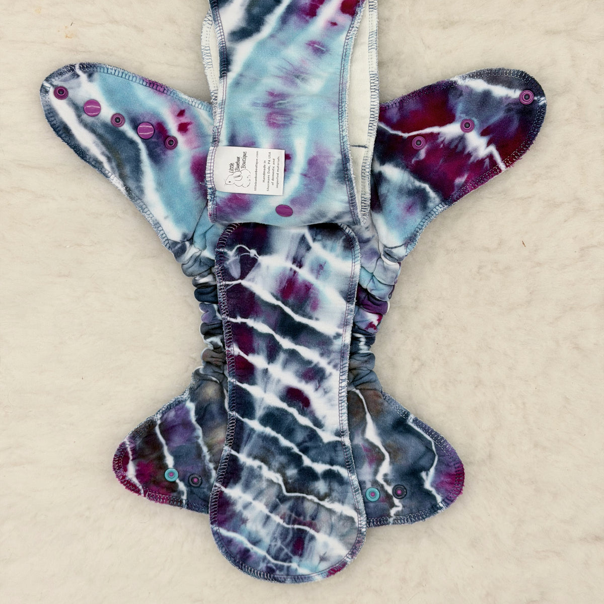 Little Bun Bun Boutique Storm Ice-Dye Fitted Cloth Diaper