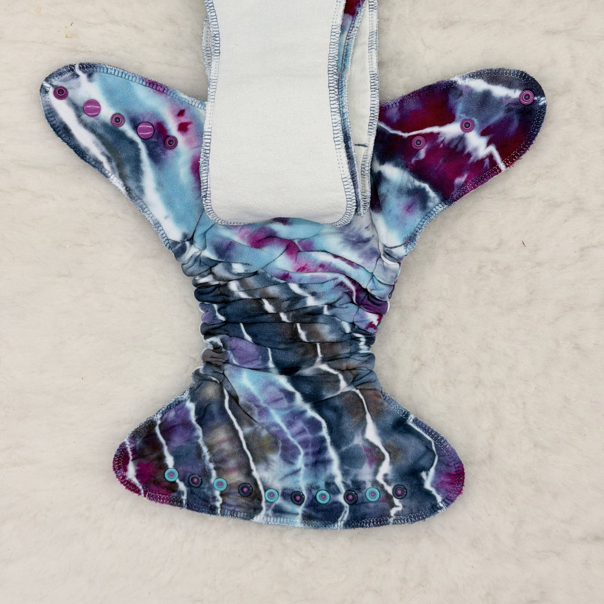 Little Bun Bun Boutique Storm Ice-Dye Fitted Cloth Diaper