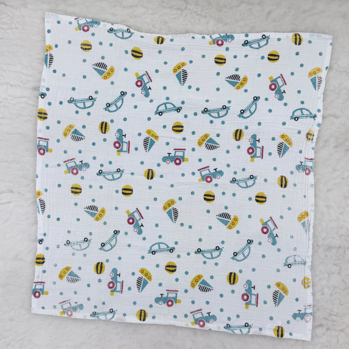 Vehicles Muslin Flat Cloth Diaper